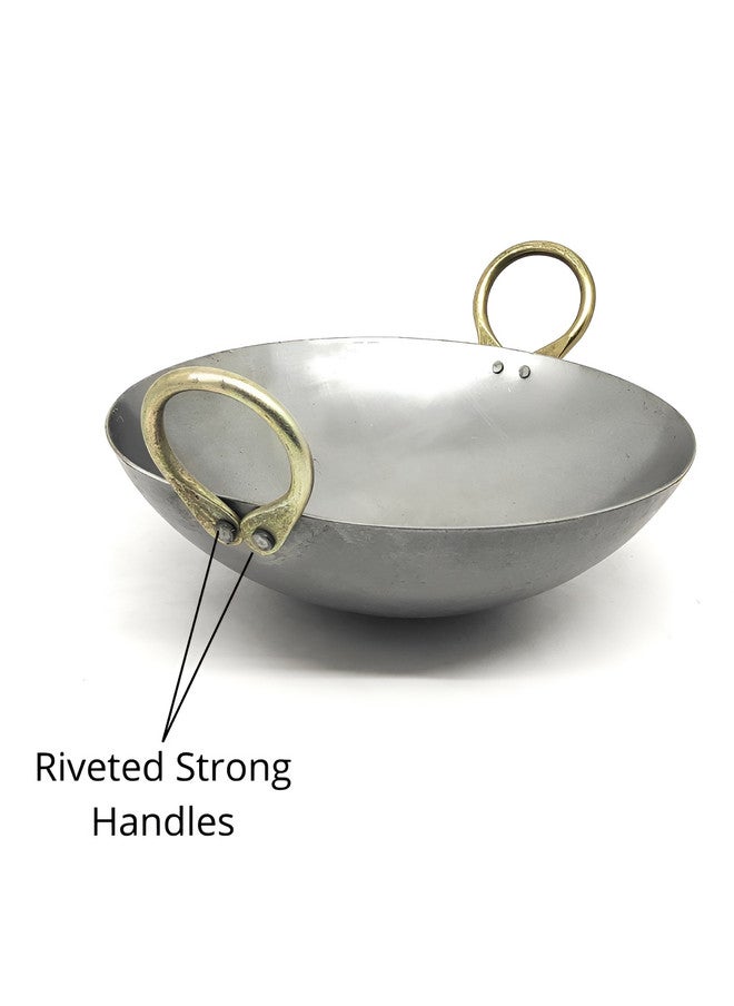 Nyra Kitchenware Silver-Toned Iron Dishwasher Safe Serving Kadhai 1L - Image 5